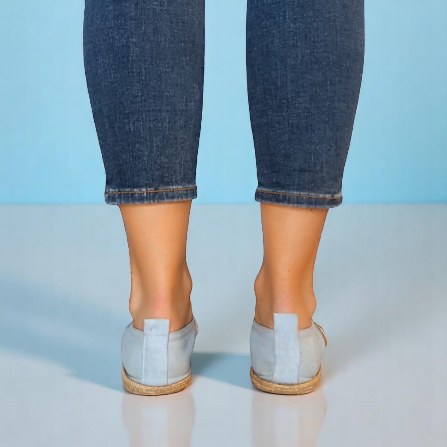 Espadrilles, bestickt PUNTO DE CRUZ - AZUL