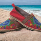 Espadrilles, bestickt PUNTO DE CRUZ - ROJO